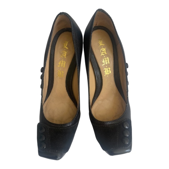 L.A.M.P. FEN Gwen Stefani Button Stiletto Heels Size 6M Leather - Picture 3 of 13